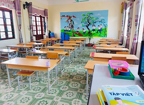 Trường Tiểu học Tân Phong (thành phố Lai Châu) sẵn sàng các điều kiện về cơ sở vật chất cho năm học mới.